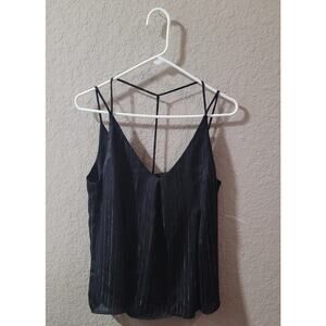 Storee No sleeve black top With silver streaks Medium